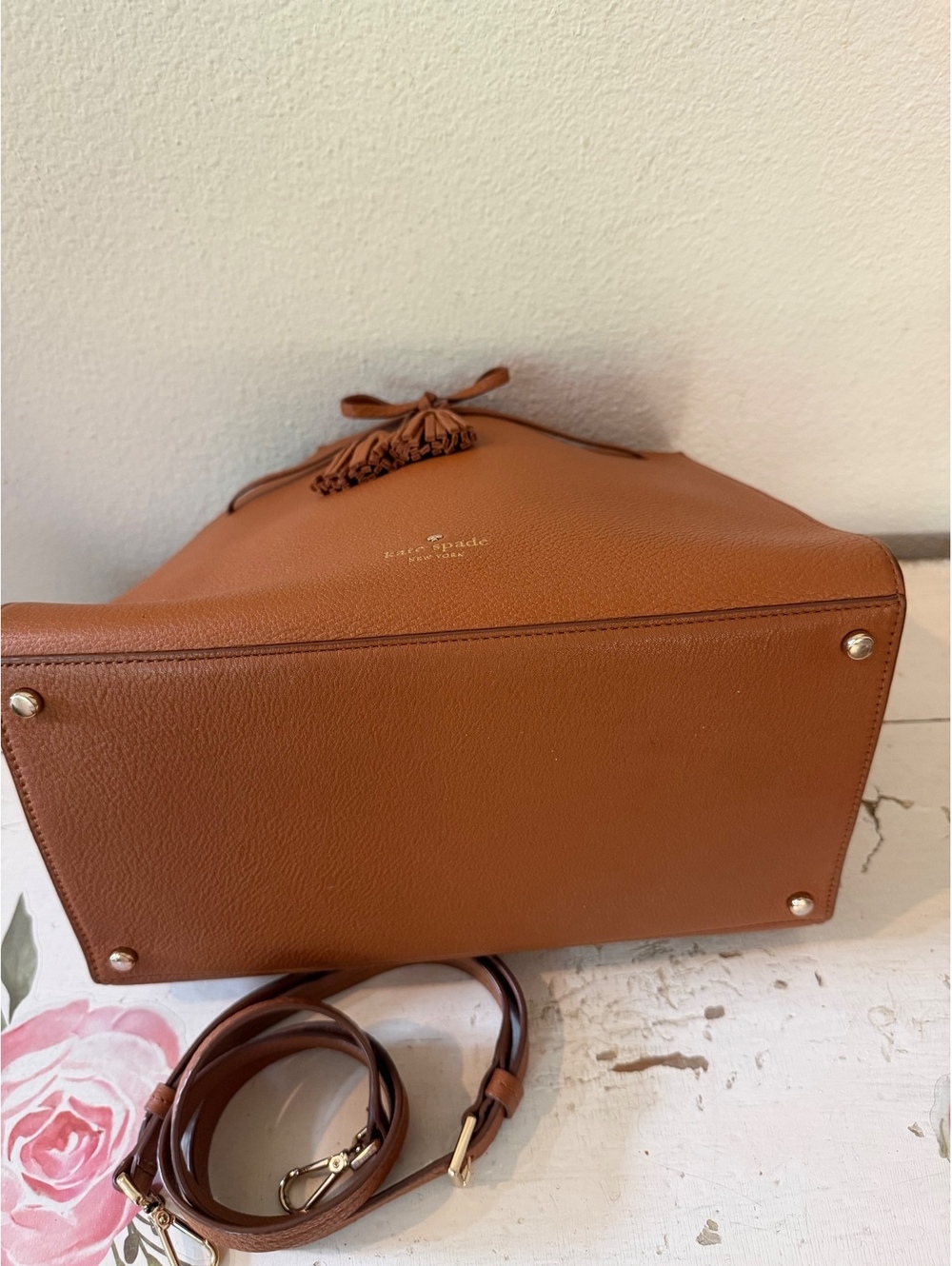Kate Spade Brown Leather Tote Bag Medium - Picture 5 of 9